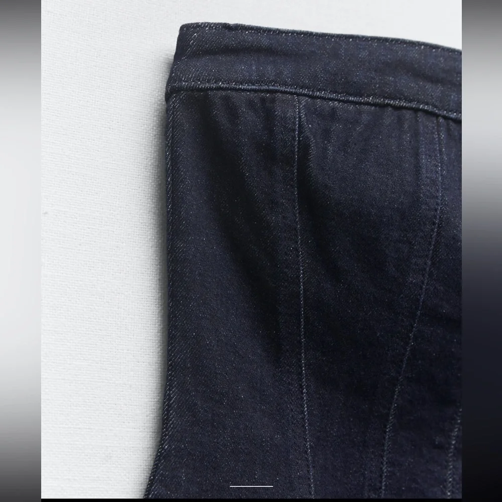 ZARA DENIM CORSET DRESS - Picture 10 of 11